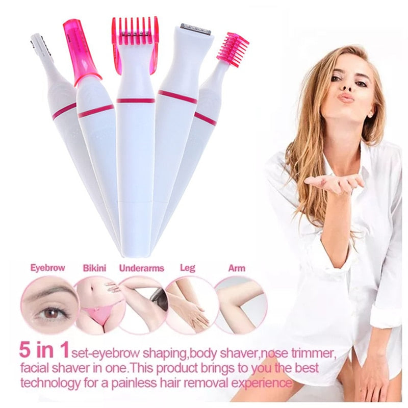 5 In 1 Multi-Attachment Hair Removal Tool