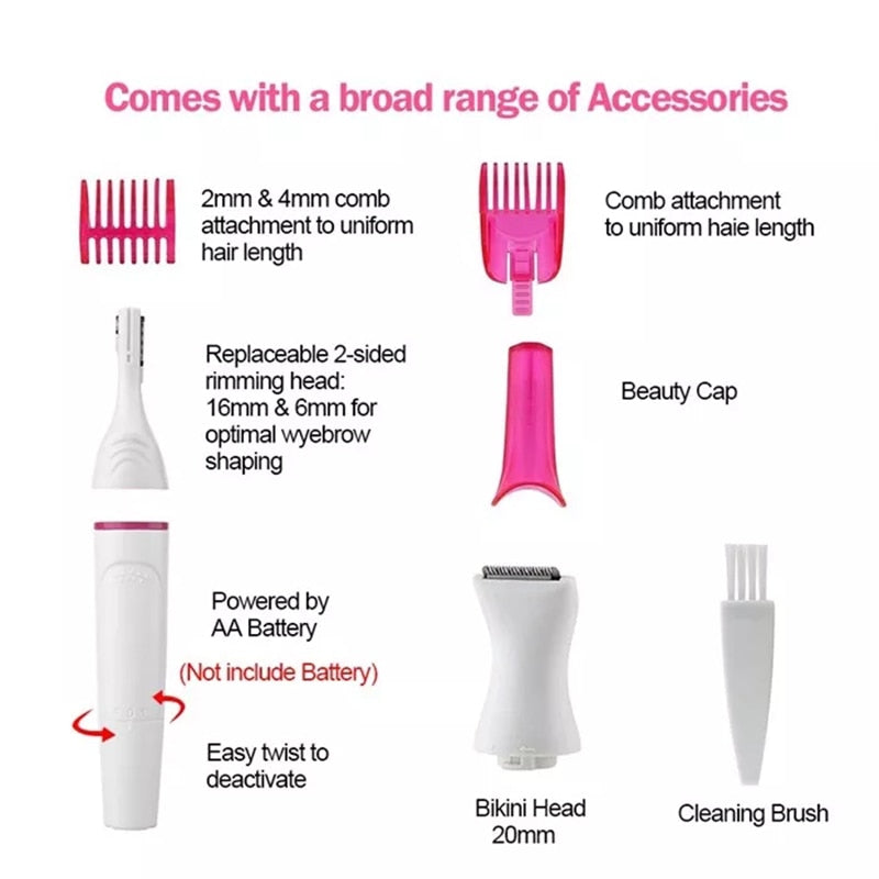 5 In 1 Multi-Attachment Hair Removal Tool